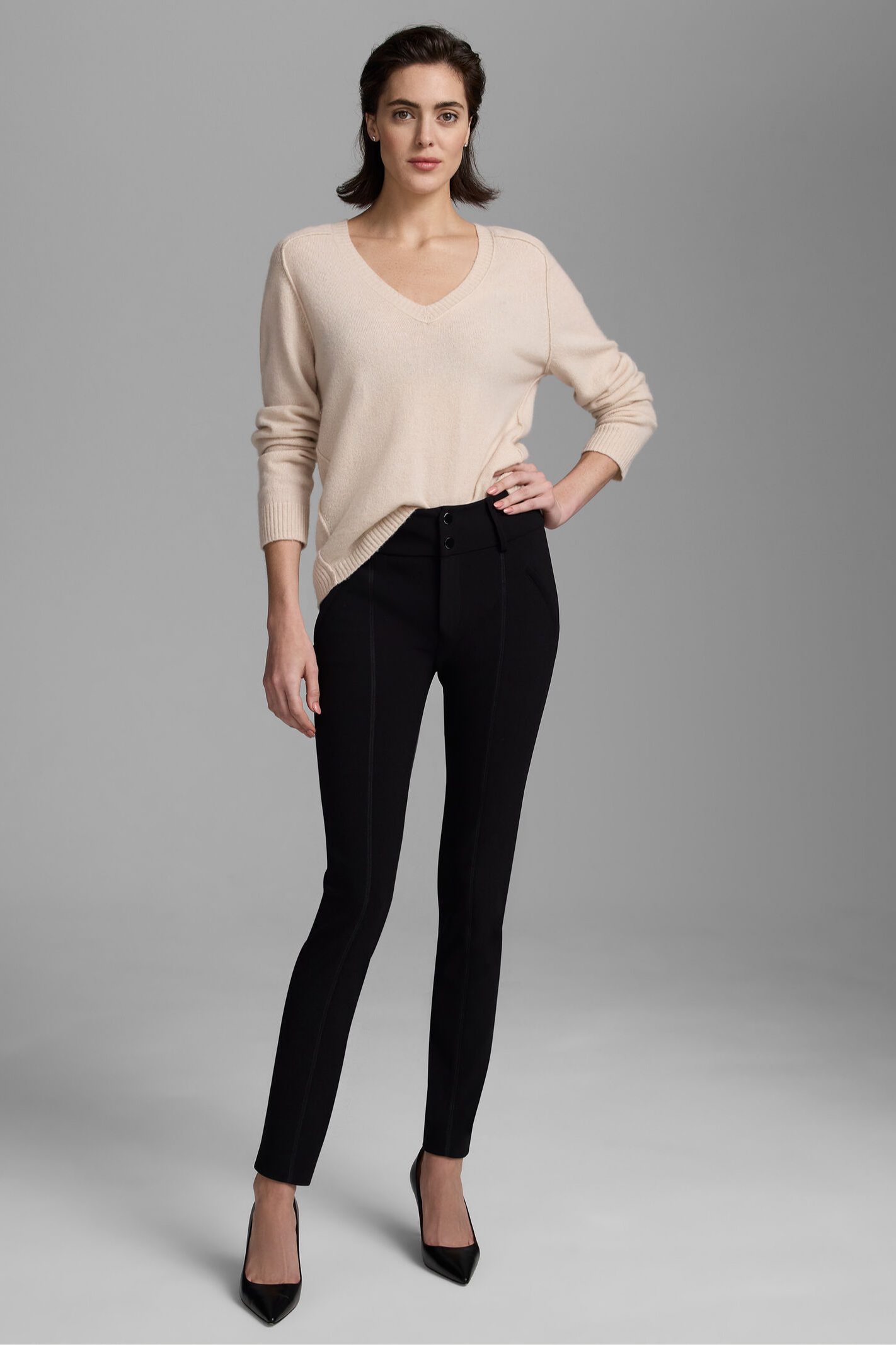 28" Knit Scuba Slim Pant - Caviar