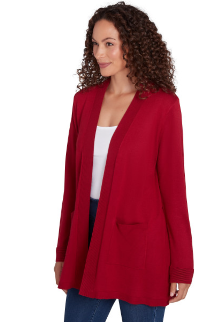 CARDIGAN OPEN FRONT LS