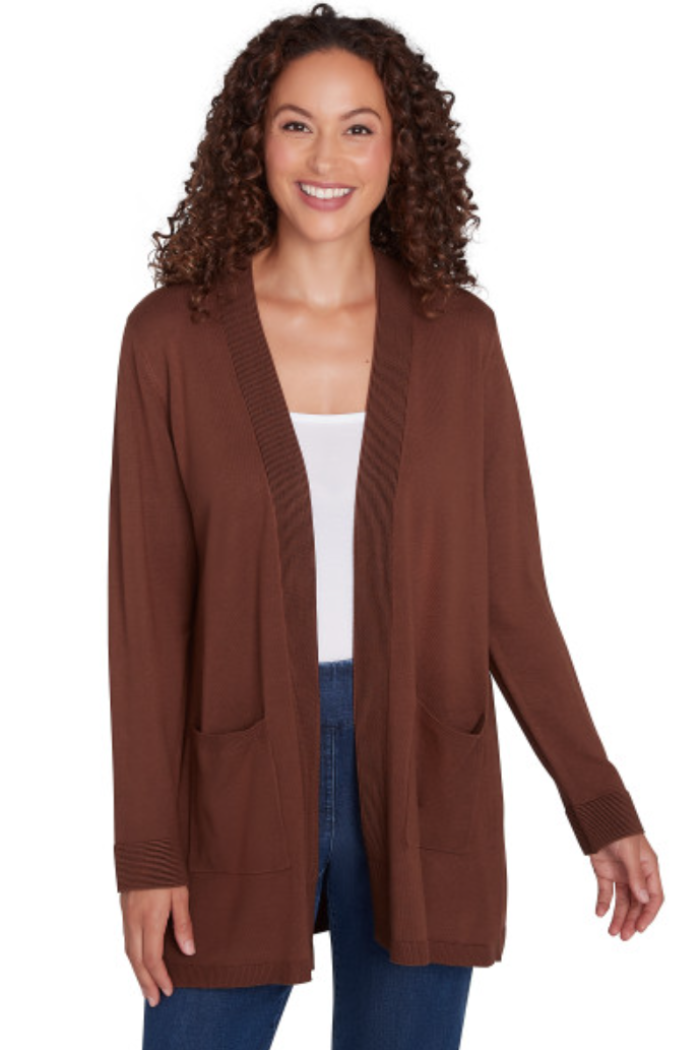 CARDIGAN OPEN FRONT LS