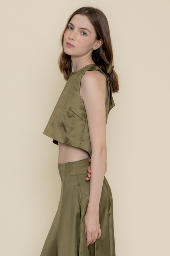Tie Open Back Crop Top