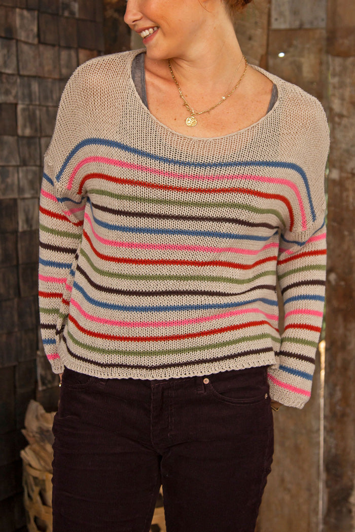 Striped Crew Sweater
