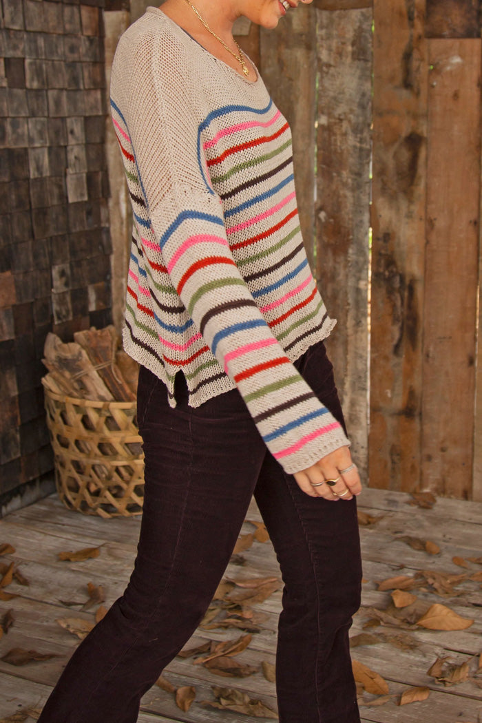 Striped Crew Sweater
