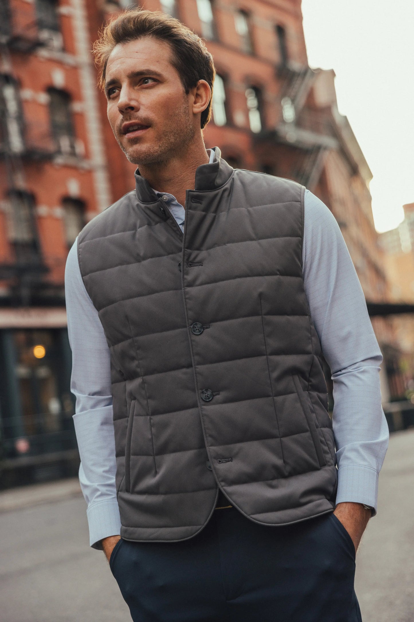 Aspen Vest - Pewter Solid