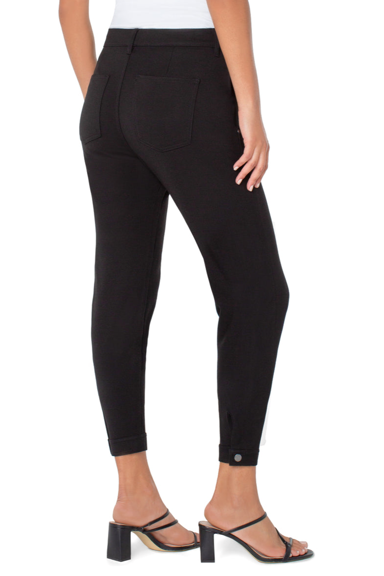 Utility Jogger With Snap Hem- Black