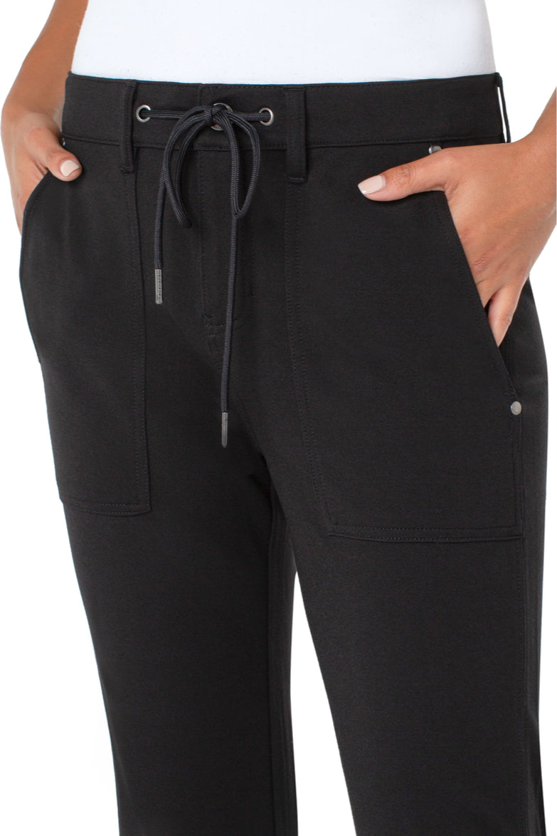 Utility Jogger With Snap Hem- Black