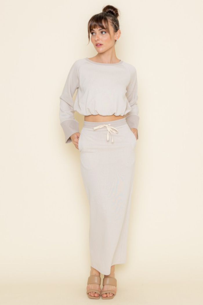 Tie Waist Maxi Skirt
