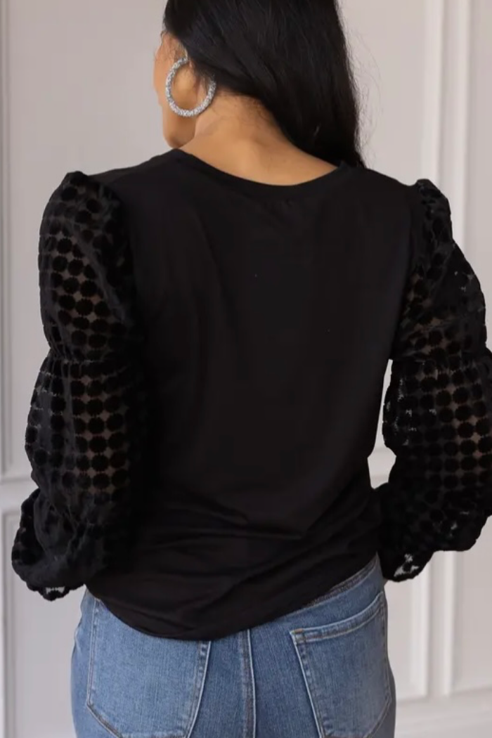 Burnout Velvet Sleeve Top
