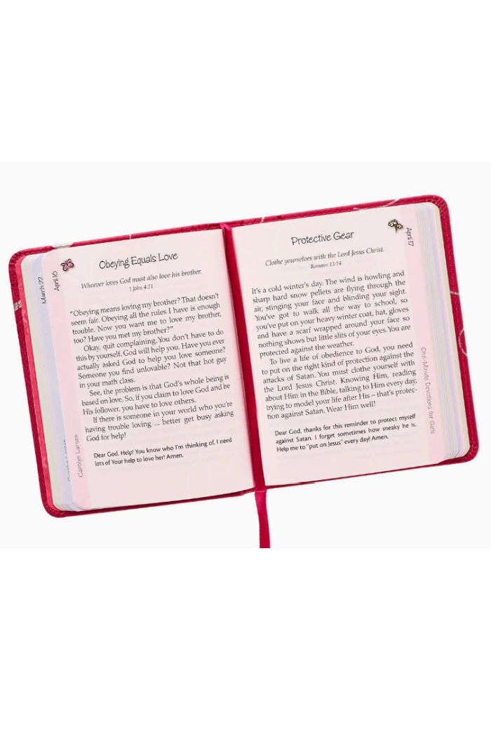 ONE-MINUTE DEVOTIONS FOR GIRLS FAUX LEATHER