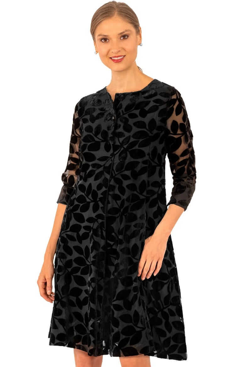 Ursula Swing Dress - Luxe Leaf Velvet