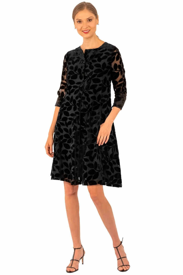 Ursula Swing Dress - Luxe Leaf Velvet