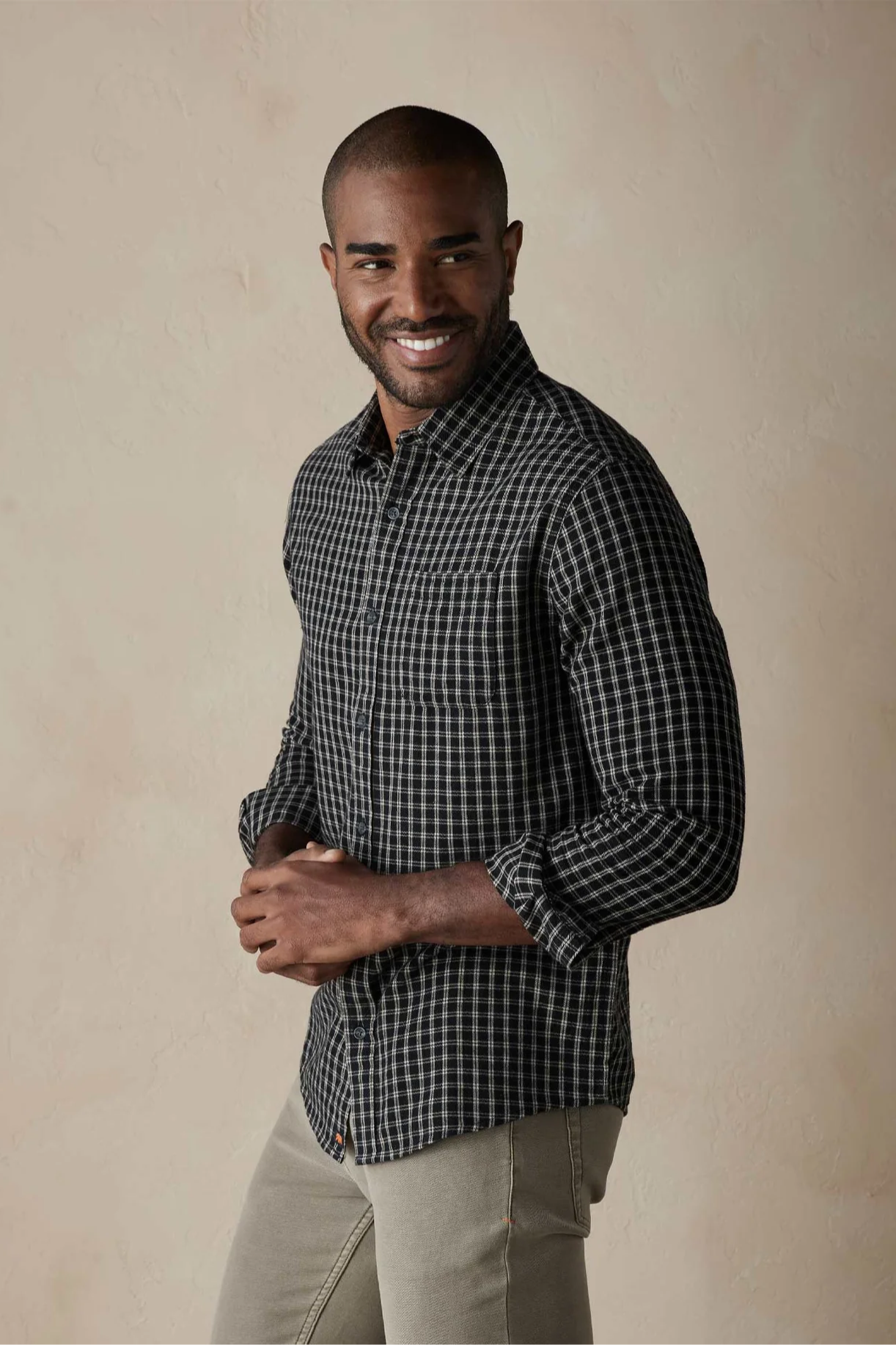 Nikko Button Up Shirt - Black Plaid
