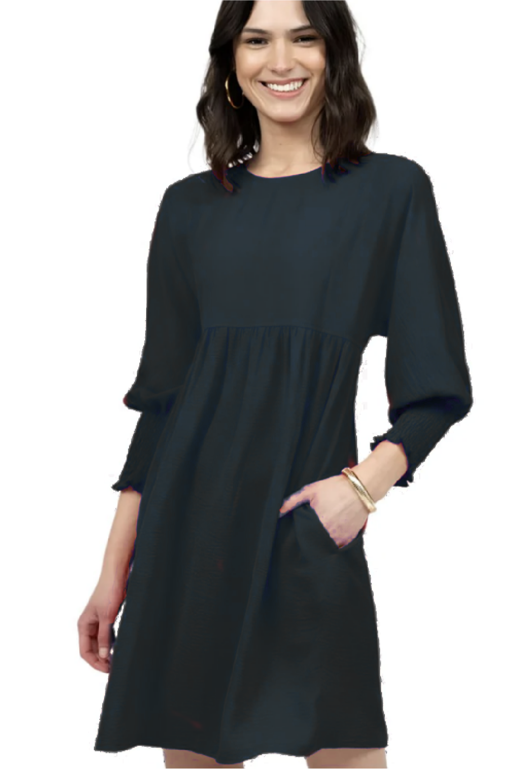 Shirred Sleeve Dress
