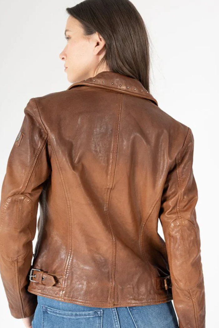 Ombre Studded Leather Jacket