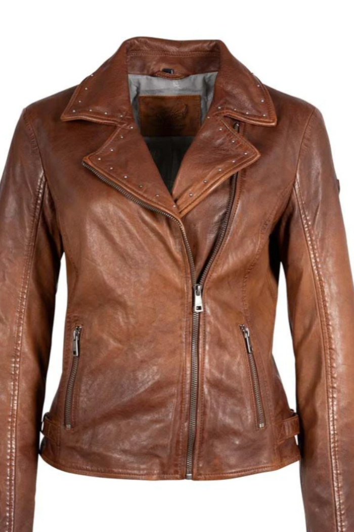 Ombre Studded Leather Jacket