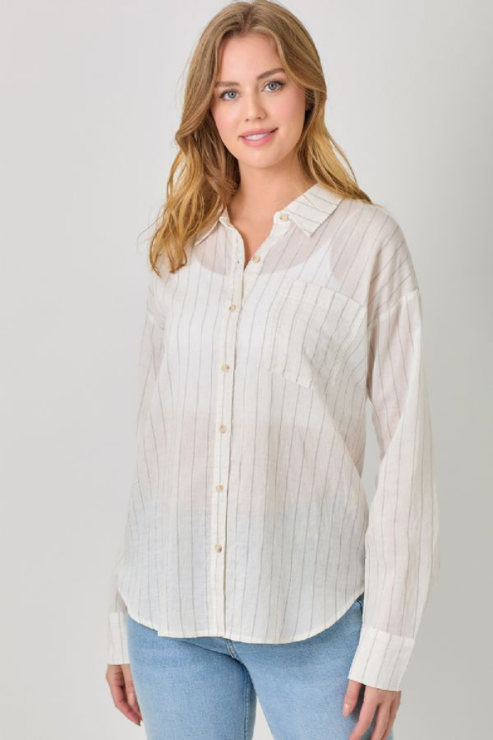 BUTTON DOWN STRIPE SHIRT