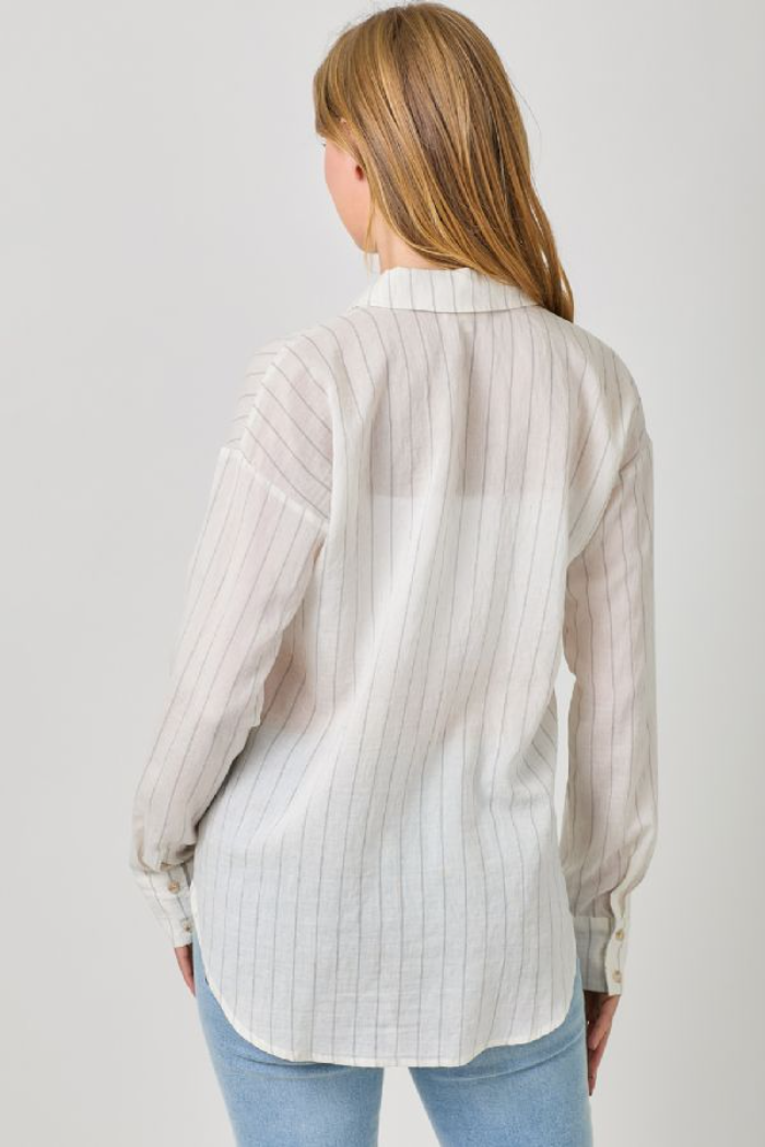 BUTTON DOWN STRIPE SHIRT