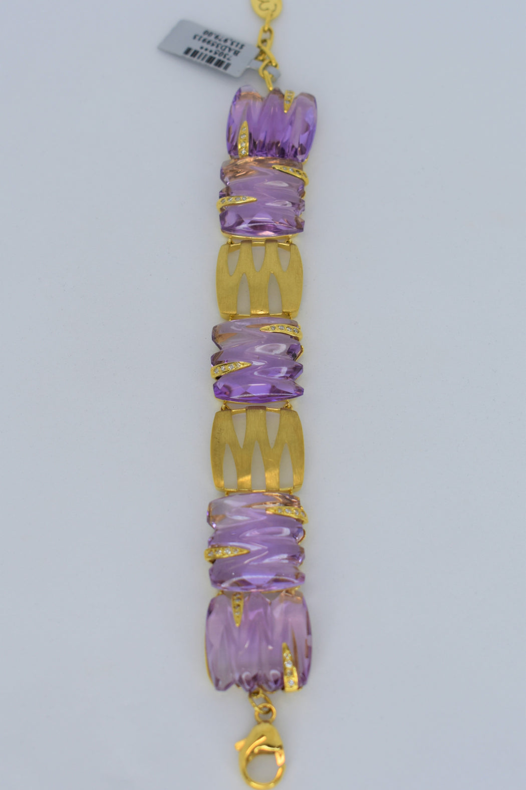 18kt Yellow Gold Amethyst & Diamond Bracelet