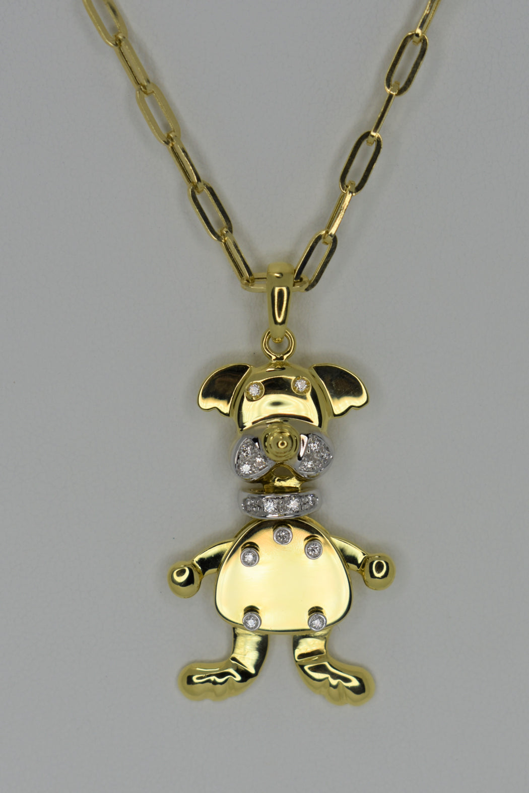 18kt Yellow Gold Diamond Dog Pendant