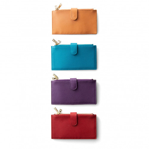 Bifold Multi Card Case Wallet with Zipper Pocket with RFID Blocking