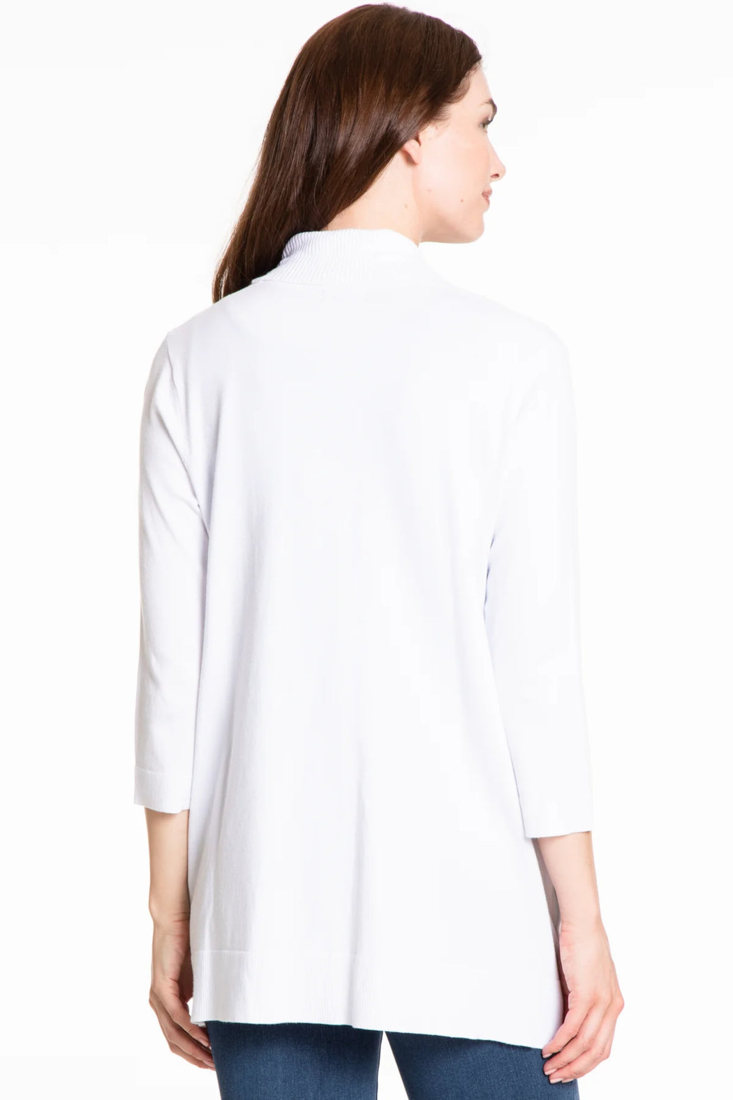 3/4 sleeve open front cardigan