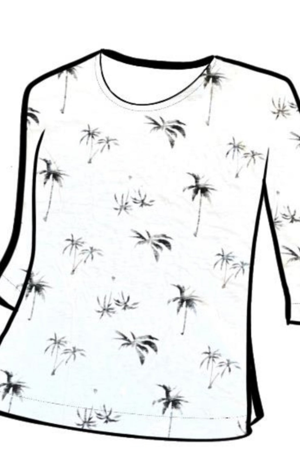 3/4 sleeve scoop neck top