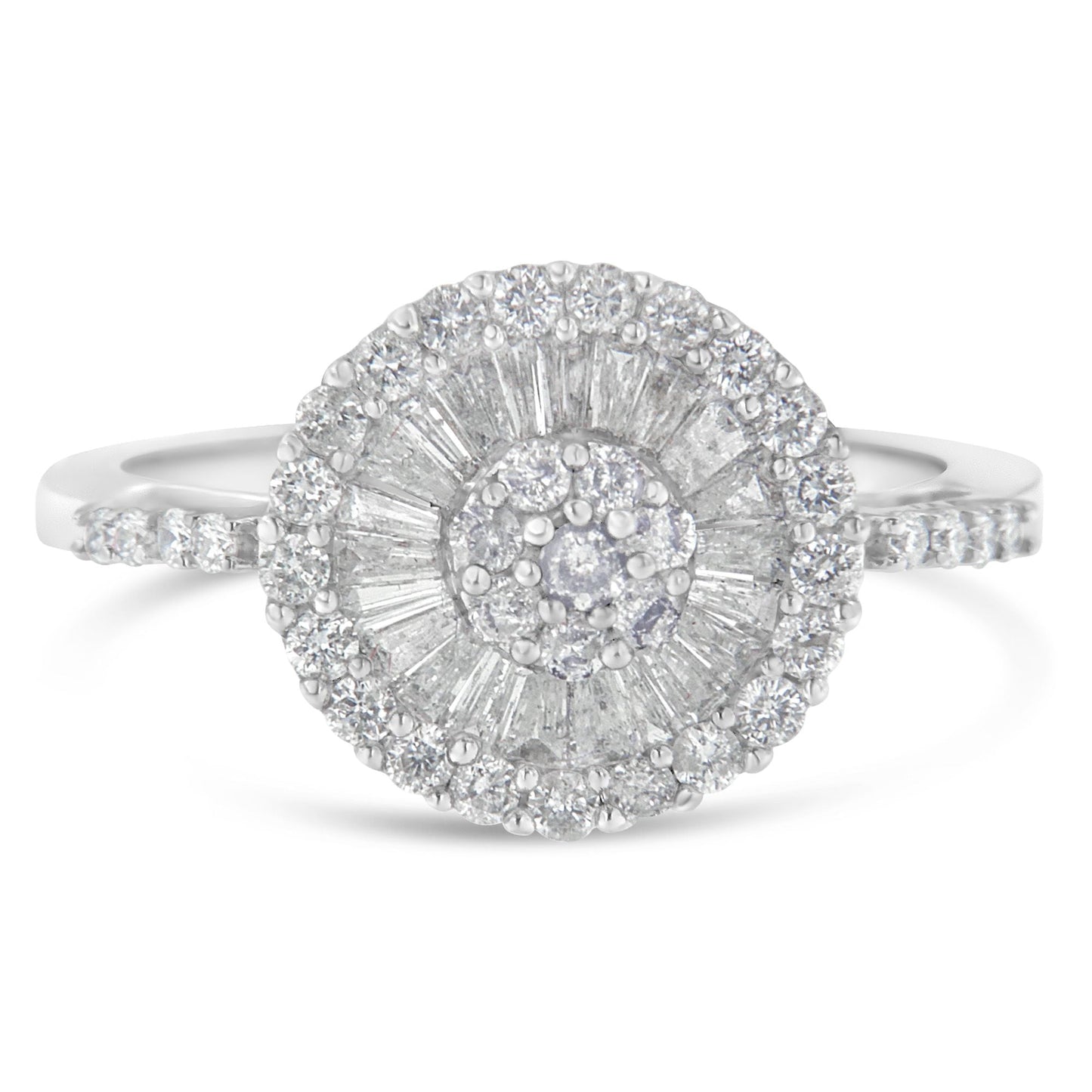 10Kt White Gold Diamond Cocktail Ring (1 Cttw, H-I Color, Si2-I1 Clarity)