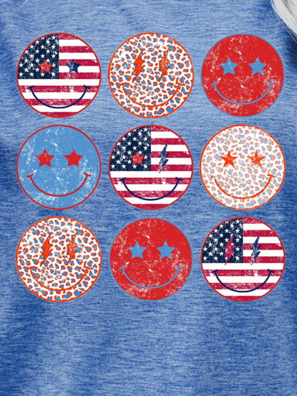 US Flag Smiley Face Graphic Tee