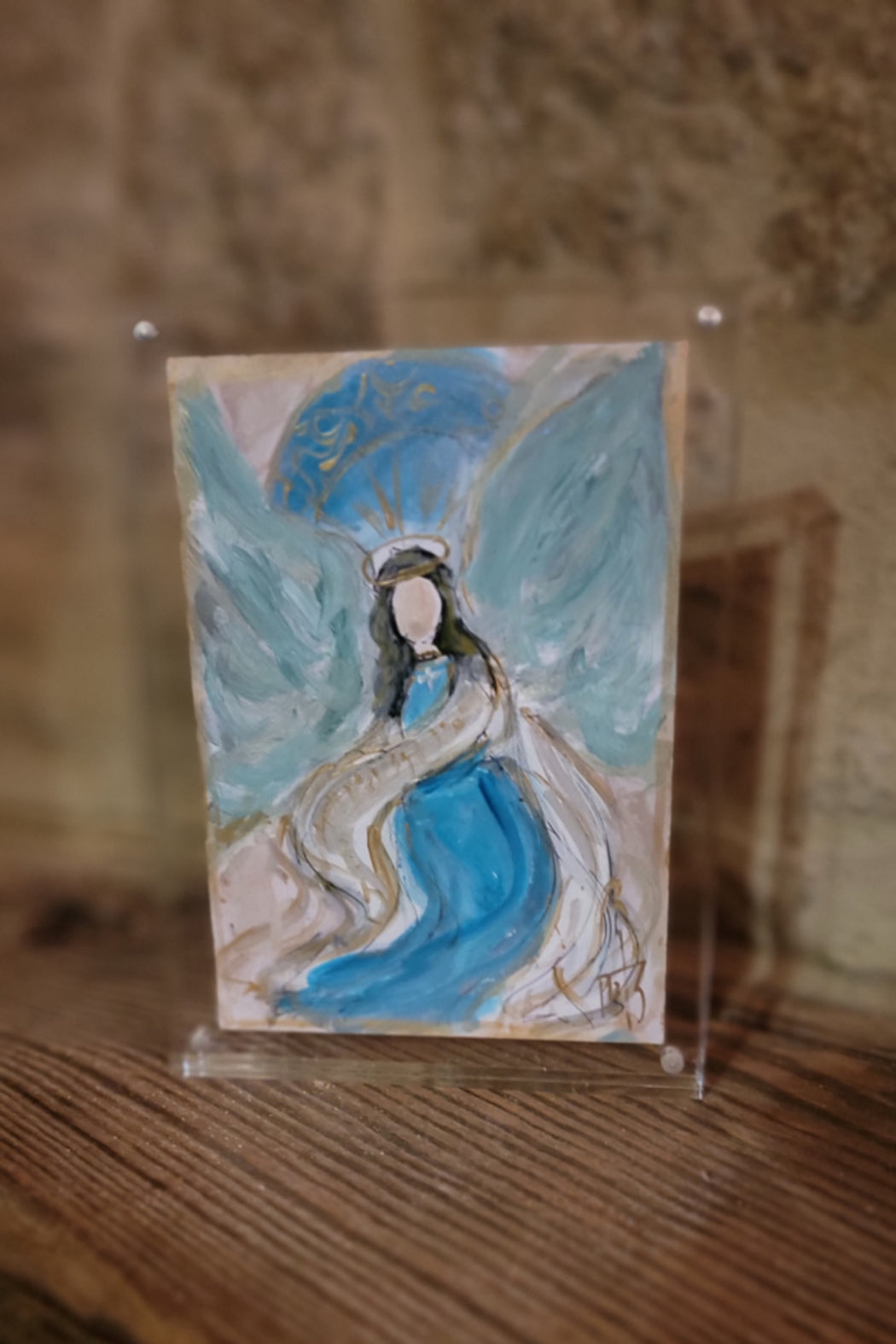 5x7 ORIGINAL PAINTING UNDER 6X8 ACRYLIC