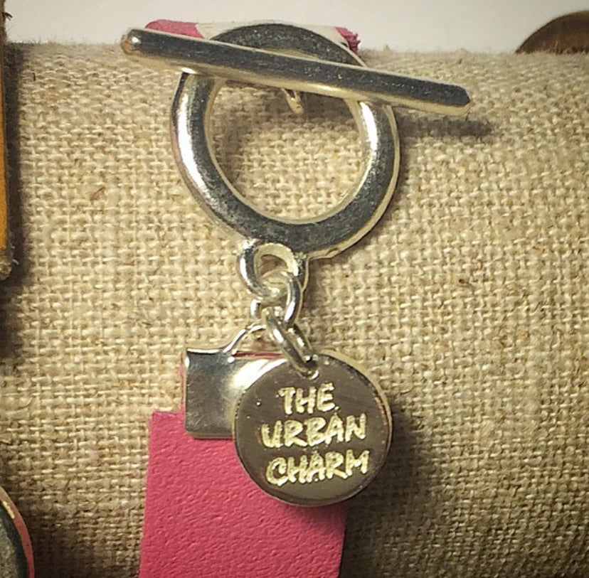 The Urban Charm Pink Leather Color Band Bracelet