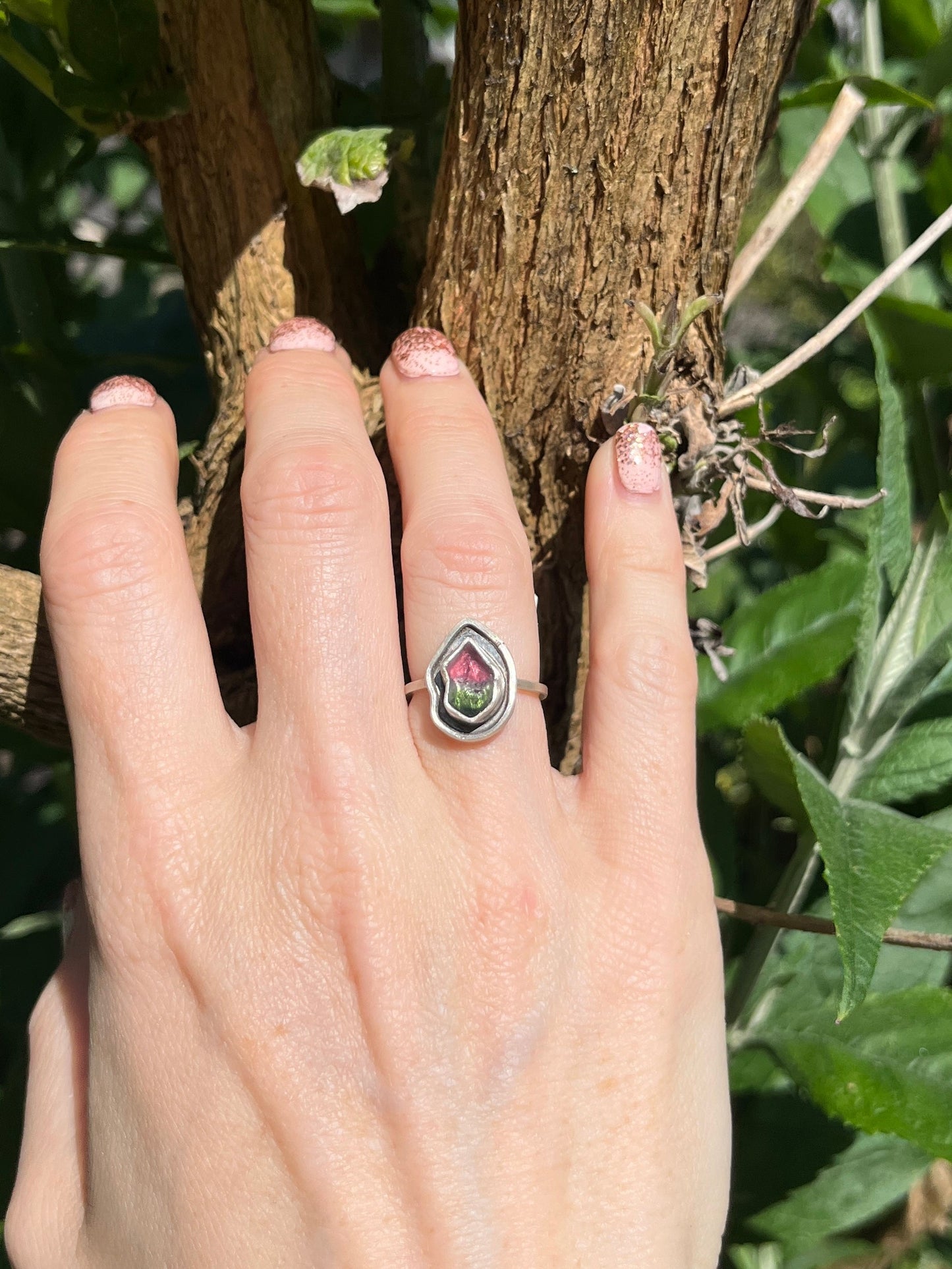 Watermelon Tourmaline Ring