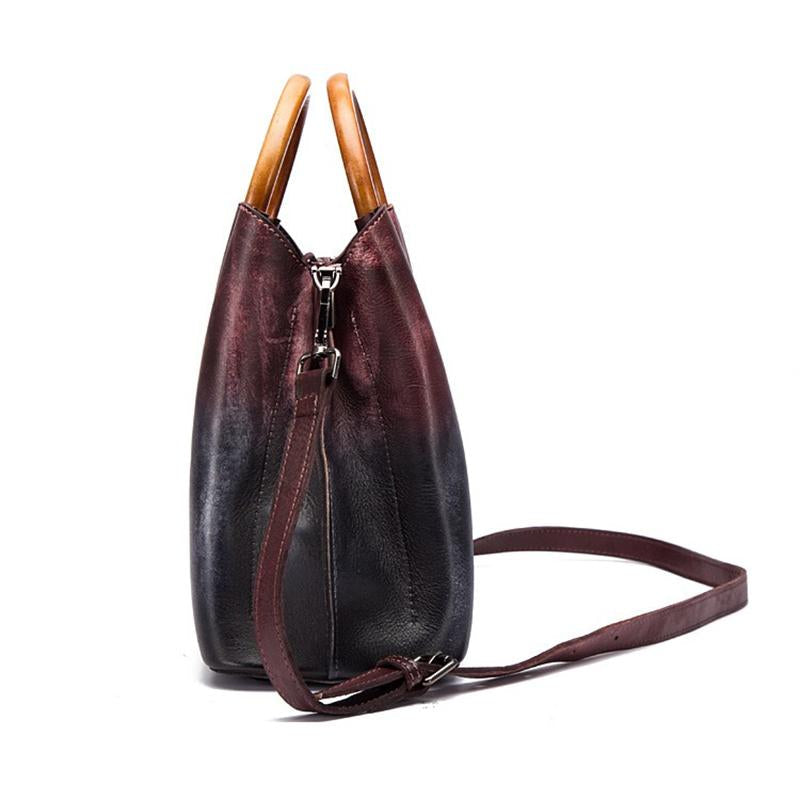 WAVE Grain Leather Shoulder Bag ~ Red