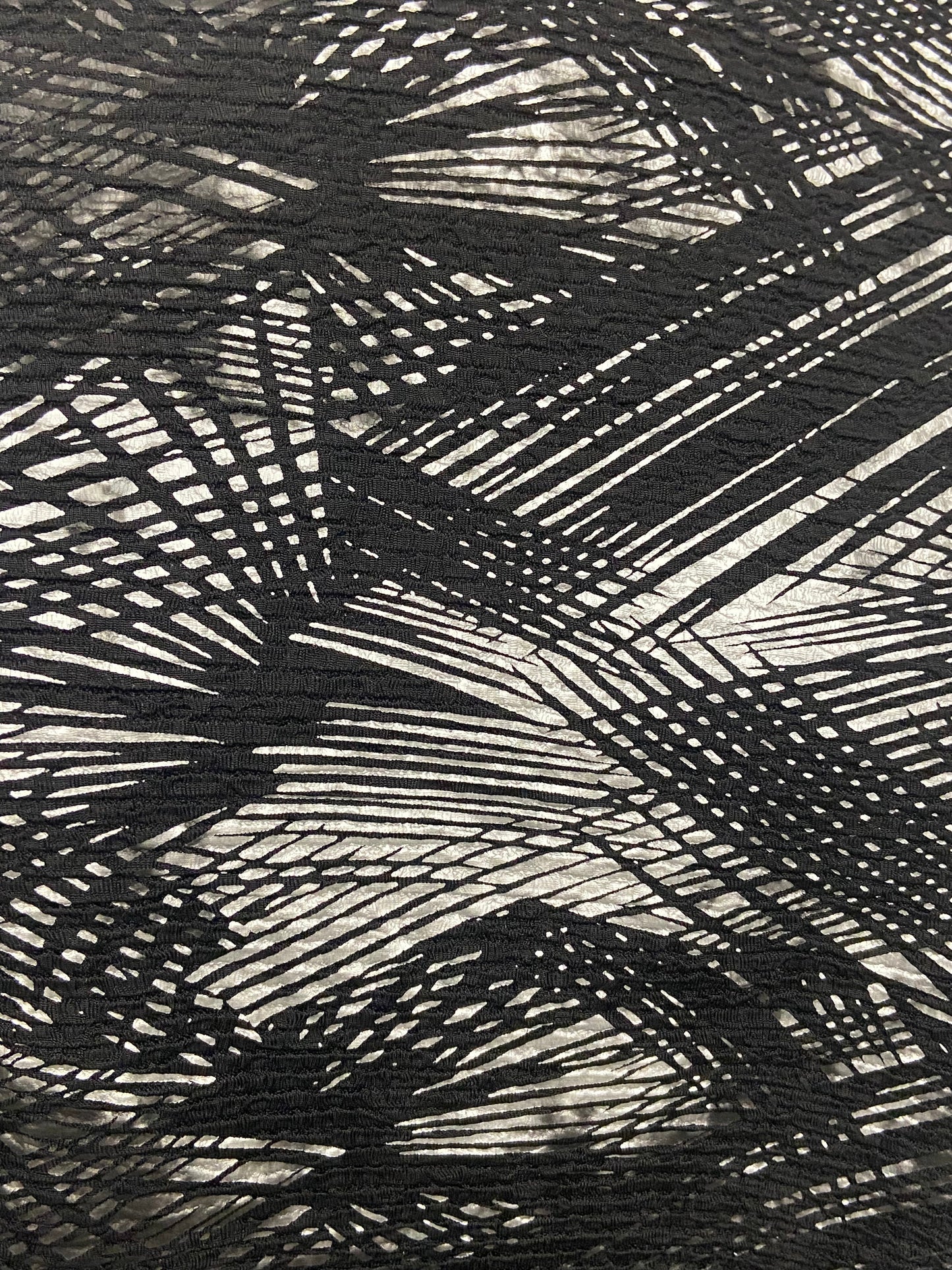 Black Silver Crinkle Top