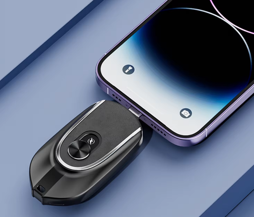 2-in-1 Connector Power Station Portable Charger Mini Emergency Keychain Power Bank
