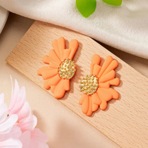 Simple Colorful Flower Stud Earrings