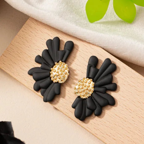 Simple Colorful Flower Stud Earrings
