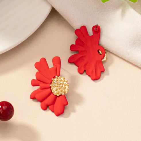 Simple Colorful Flower Stud Earrings