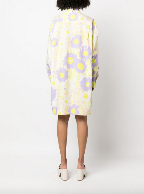 Sportmax Baldi Floral Cotton Poplin Shirt Dress