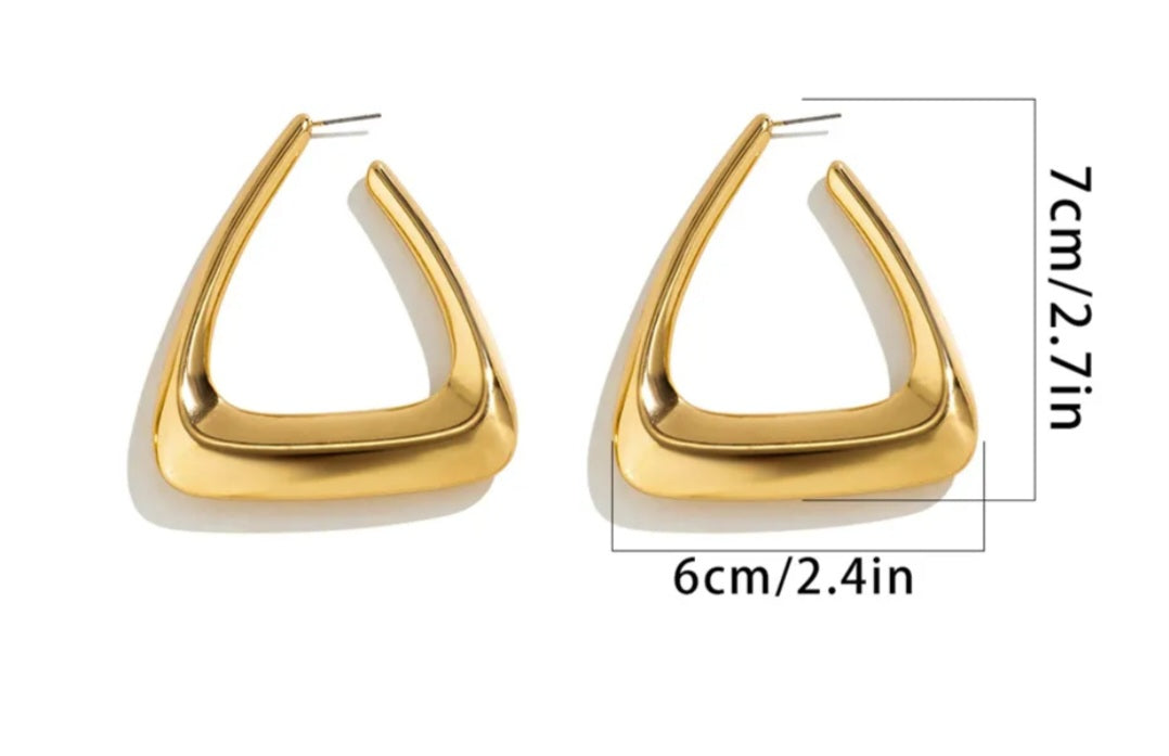 Triangular Gold Earrings