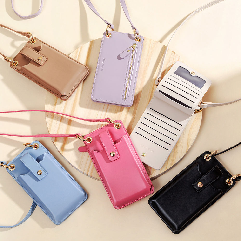 Tina Pink Small Recycled Vegan Crossbody Wallet