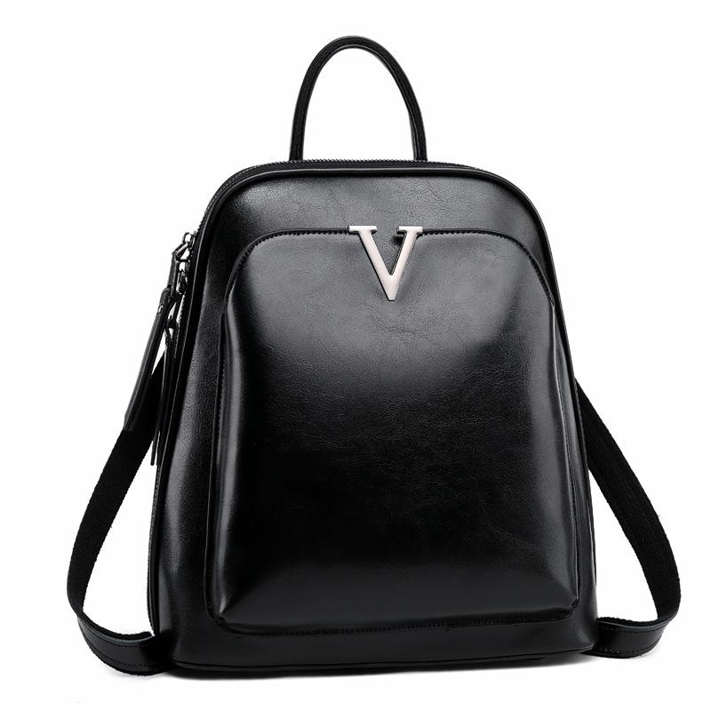 V Leather Backpack ~ Green