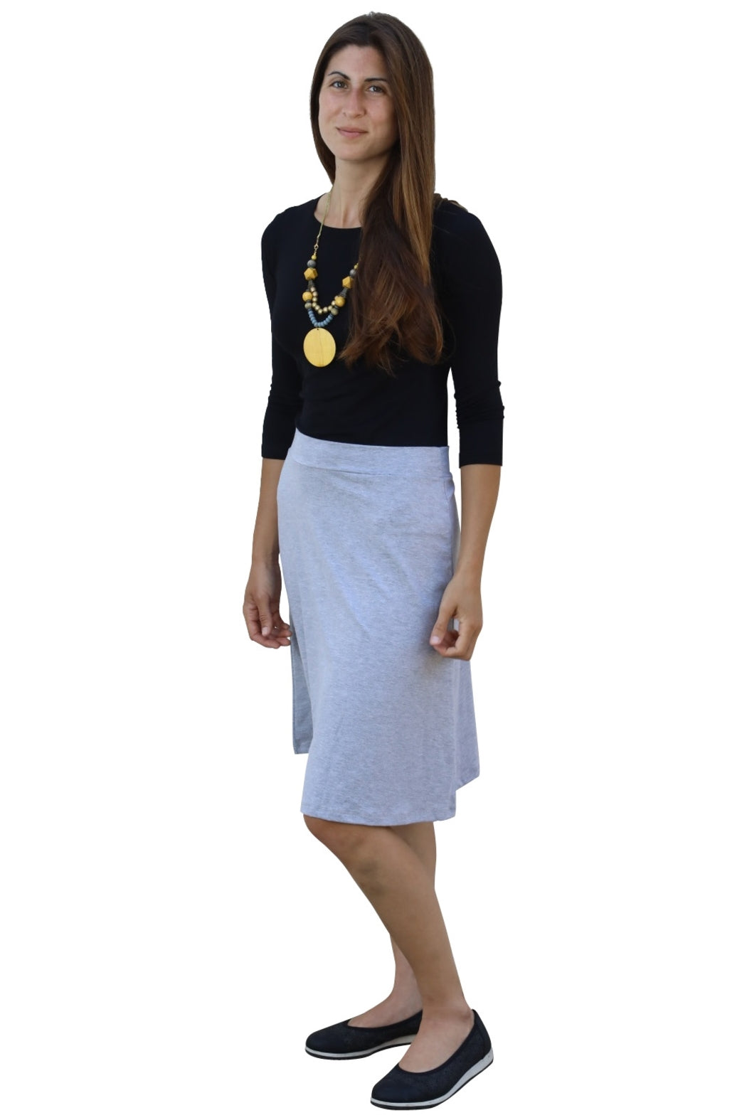 A-line Cotton Lycra Knee Length Skirt for Women
