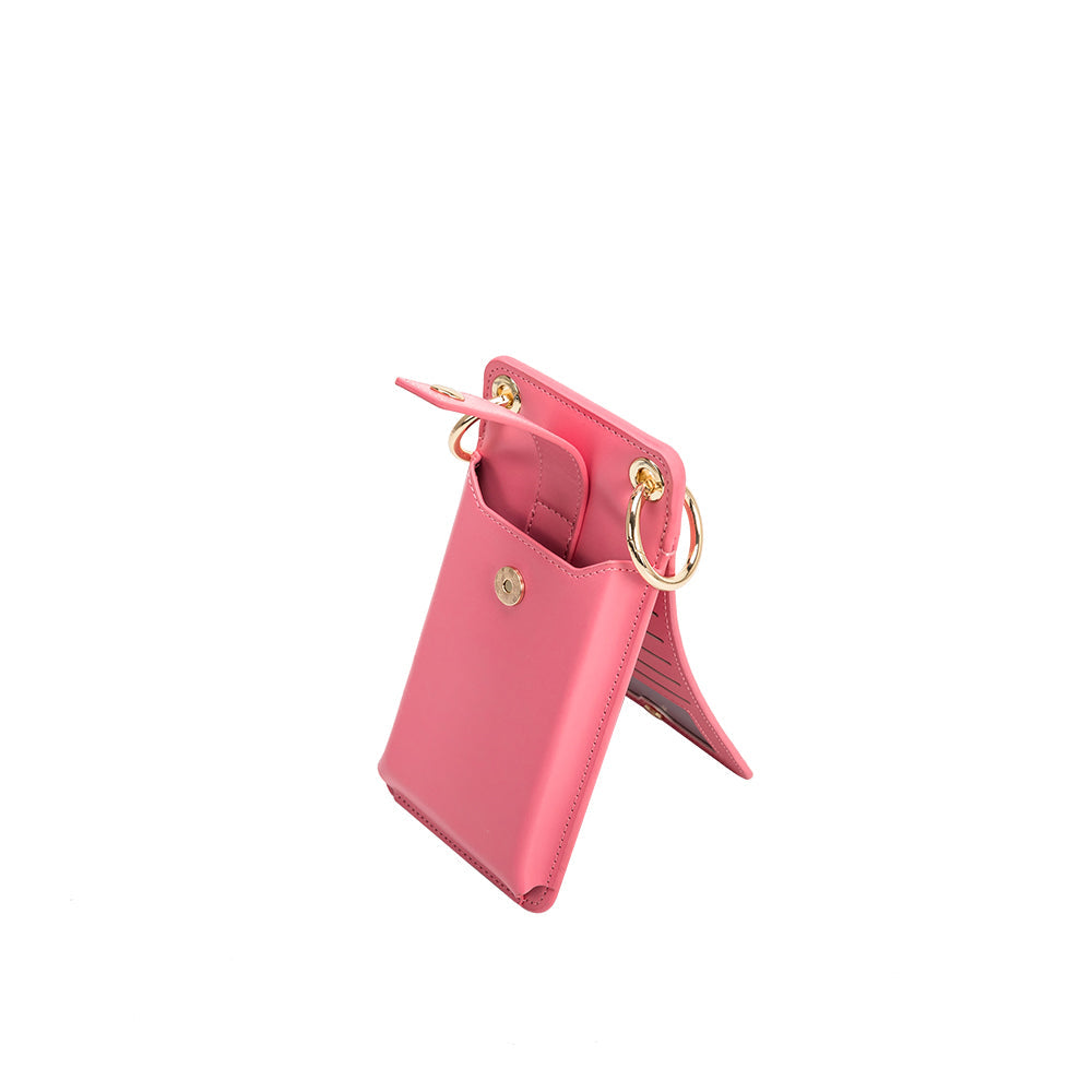 Tina Pink Small Recycled Vegan Crossbody Wallet