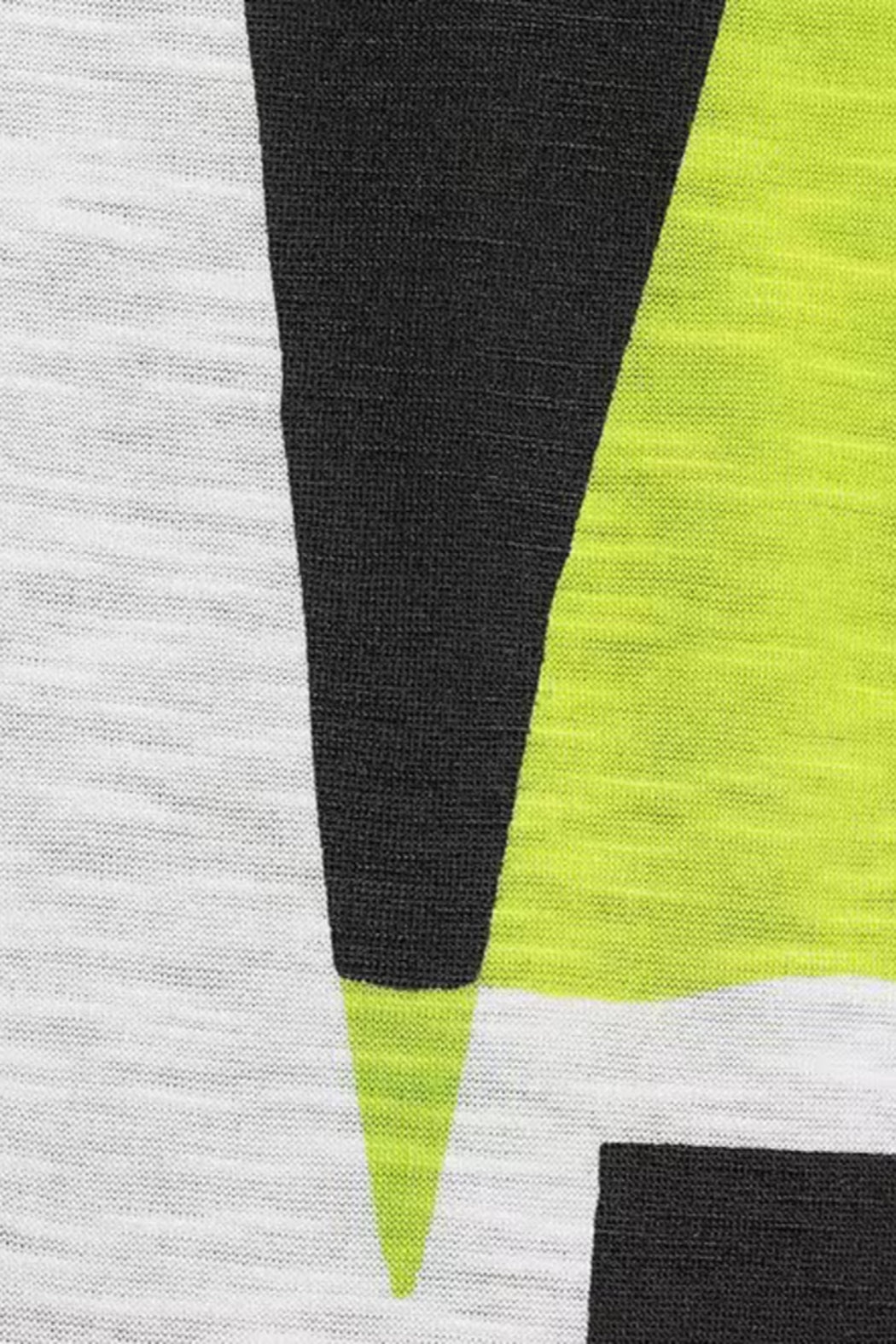 Abstract Print Slub Knit Notch Neck Cap Sleeve Tiered Dress