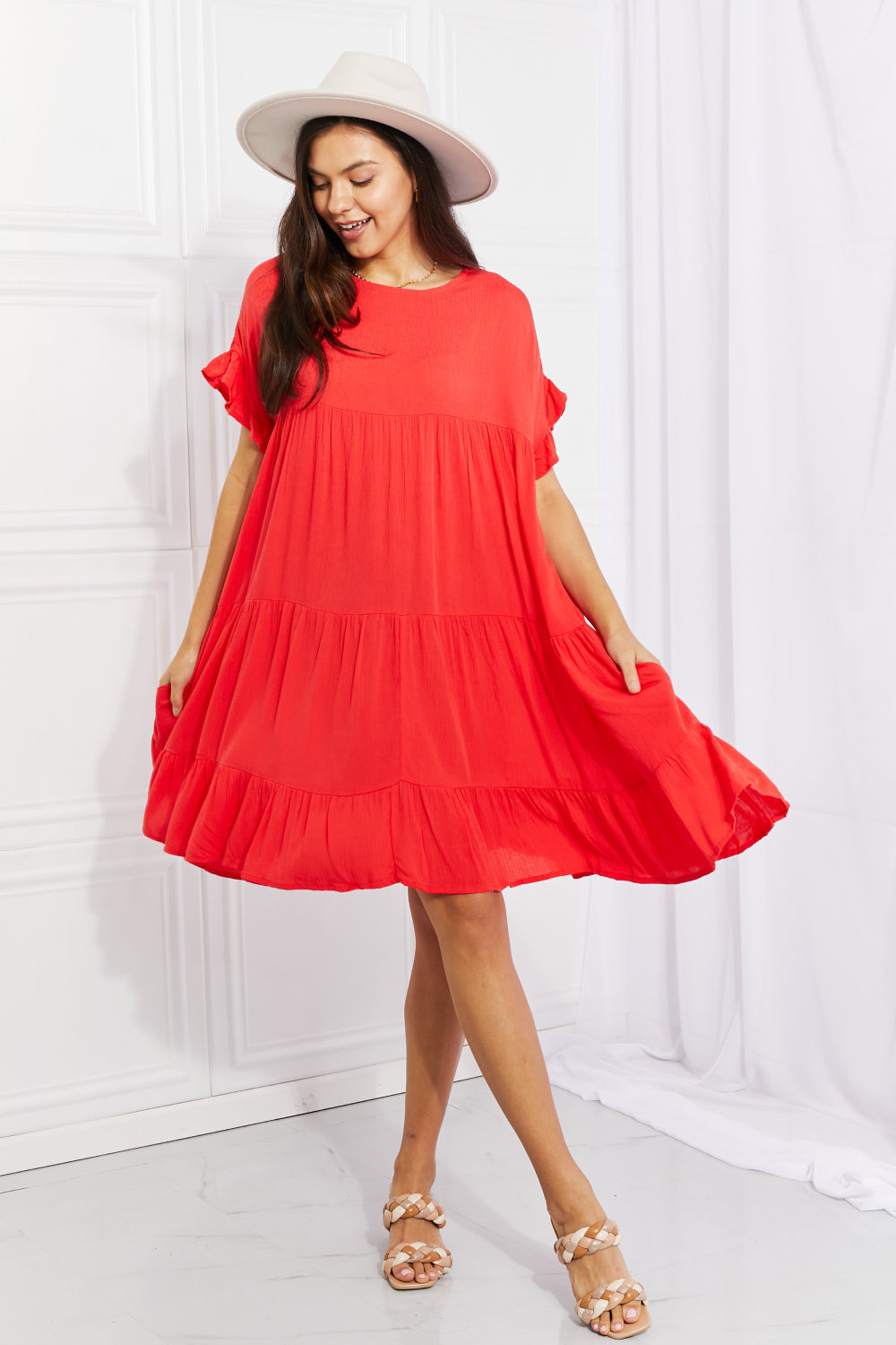 Tulip Fields Tiered Midi Dress