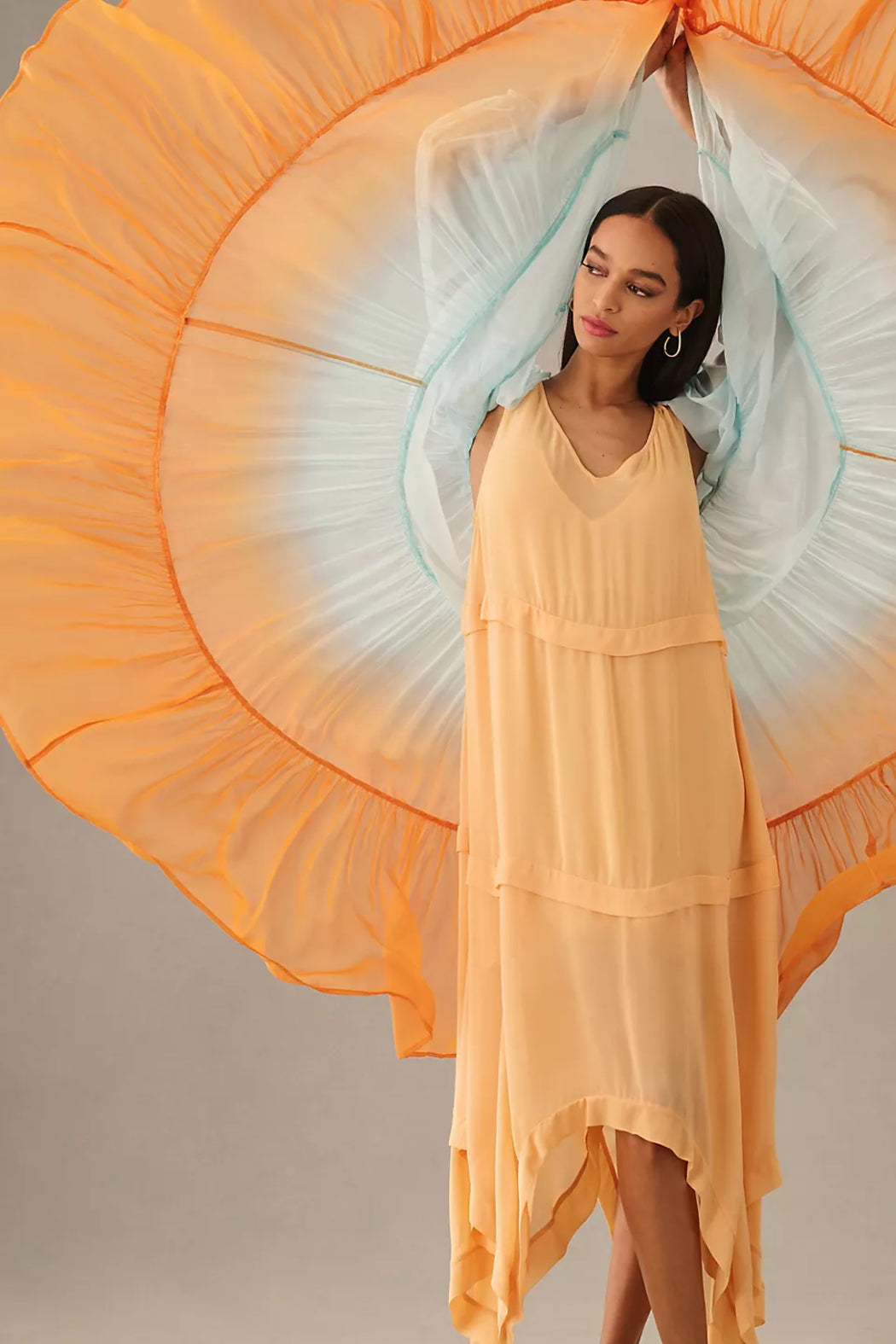 Ombré Tiered Sheer Kimono