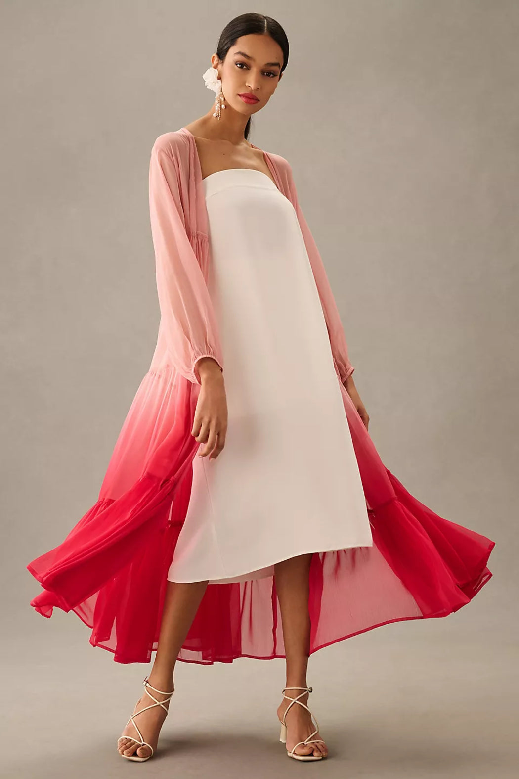 Ombré Tiered Sheer Kimono