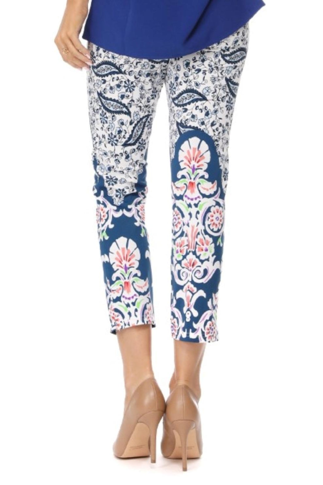 Blue Paisley Cropped Legging