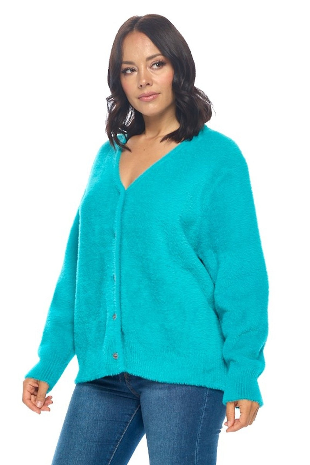 Open Front Fuzzy Sweater