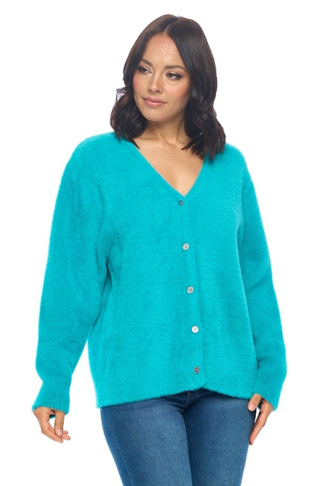 Open Front Fuzzy Sweater