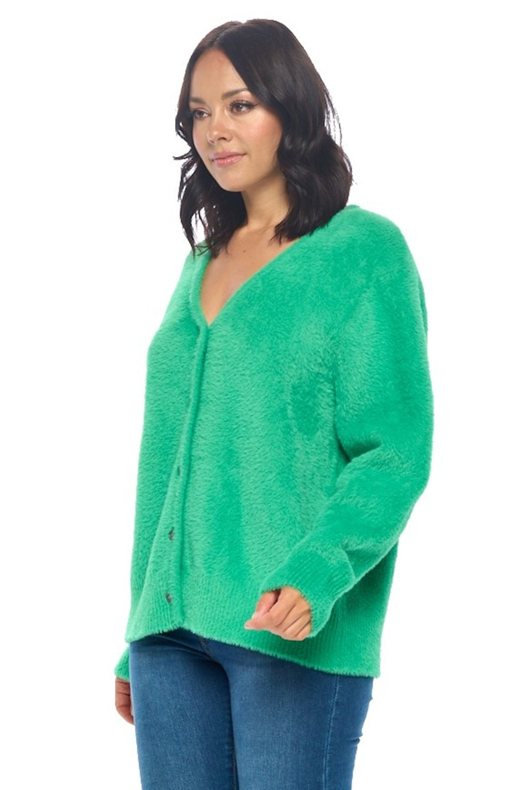 Open Front Fuzzy Sweater